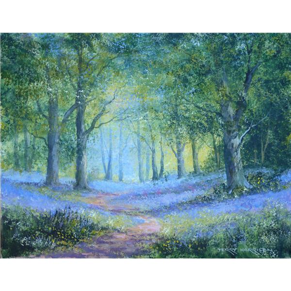 The Bluebell Glade 14 x 18 inches acrylic on canvas