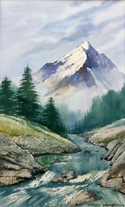Buy Snow Capped Mountain 11.5 x 18.5 inches watercolour on watercolour paper Online