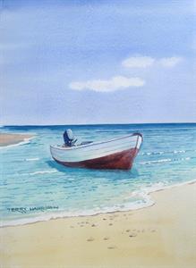 Buy Alone in the Bay 12 x 17 inches watercolour Online