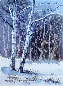 Buy Textures in Snow 6 x 8 inches Watercolour on Watercolour Paper Online
