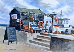 Buy The Fish Shack 12.5 x 18.5 inches Watercolour on watercolour paper Online