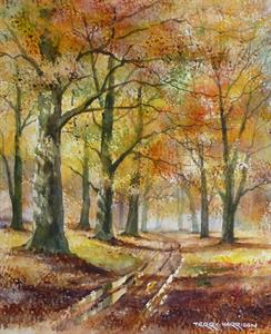Buy Autumn Through the Woods 12 x 14.5 inches watercolour on watercolour paper Online