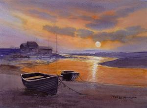 Buy Estuary Sunset 13.5 x 19 inches watercolour on watercolour paper Online