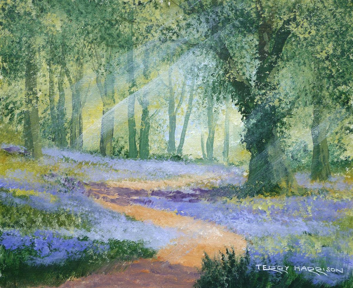 Acrylic Bluebell Canvas Painting