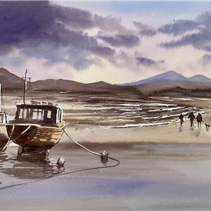 Buy Evening Walk 12.5 x 20  inches watercolour on paper Online