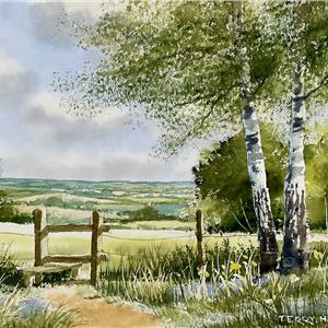 Buy Spring View 10.5 x 14 inches watercolour on paper Online