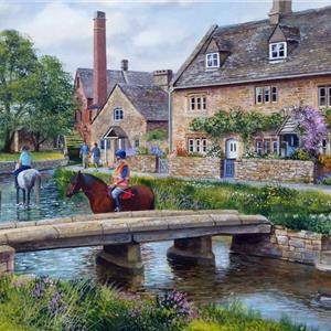 Buy Lower Slaughter 21 x 29 inches Watercolour on Watercolour board Online