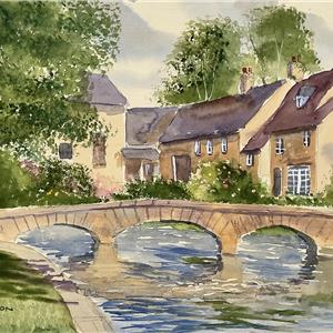 Buy The Old Mill 11.5 x 19 inches watercolour on paper Online