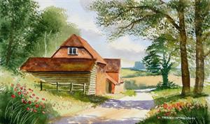 Buy Country Lane 10.5 x 17.5 inches watercolour on paper Online