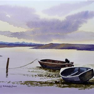 Buy Estuary Boats 12 X 17 inches watercolour on watercolour paper Online