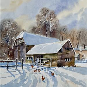 Buy A Chilly Start 13 x 15 inches watercolour on paper Online