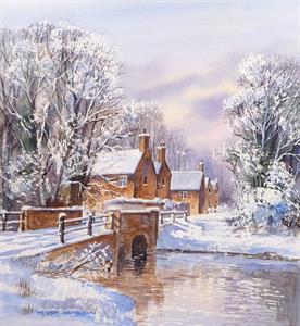 Buy River in Winter 17 x 19 inches Watercolour on Watercolour paper Online