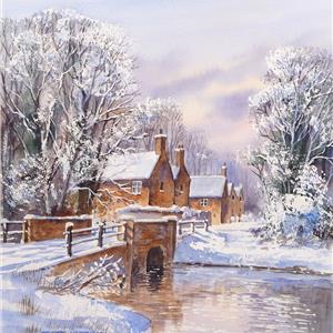 Buy River in Winter 17 x 19 inches Watercolour on Watercolour paper Online