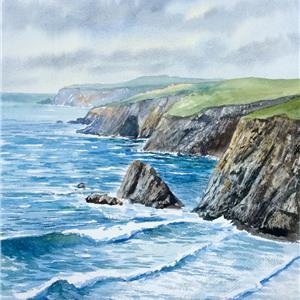 Buy The Coastal Path 14 x 17 inches Watercolour on Watercolour Paper Online