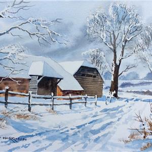 Buy Overnight Snowfall 11 x 16.5 inches watercolour on paper Online