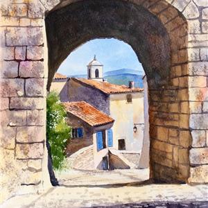 Buy Provencal Archway 11.5 x 17 inches Watercolour on watercolour paper Online