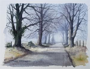 Buy Winter Walk 8 x 8 inches Watercolour on Watercolour Paper Online