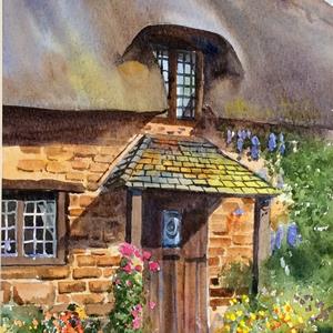 Buy Cottage Porch 8 x 18 inches Watercolour on watercolour paper Online