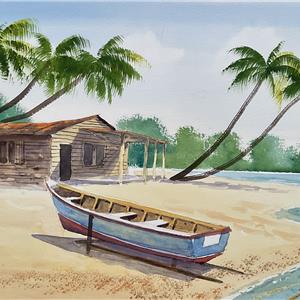 Buy Day Dreaming 12.5 x 20 inches watercolour on paper Online