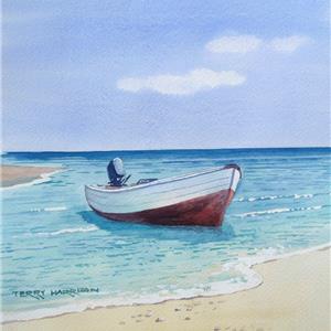 Buy Alone in the Bay 12 x 17 inches watercolour Online