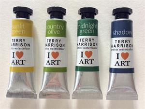 Buy The 'Greens & Darks' Set of 4 X 10ml Artists Watercolour  Online