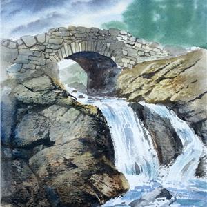 Buy At Full Flow 9 x 12 inches watercolour on watercolour paper Online