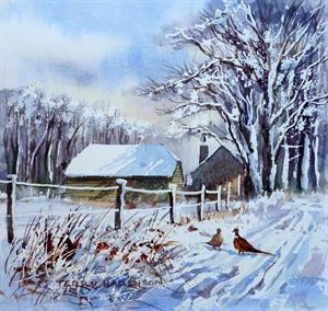 Buy Winter Tryst 8 x 8.5 inches Watercolour on Watercolour Paper Online