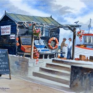 Buy The Fish Shack 12.5 x 18.5 inches Watercolour on watercolour paper Online