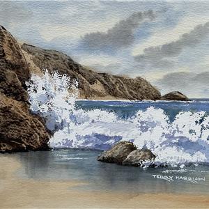 Buy Crashing Waves  9.5  x 10.5  inches watercolour Online