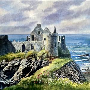 Buy Dunluce Castle - N Ireland 11 x 15.5 inches Watercolour on paper Online