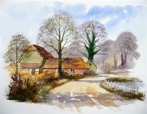 Buy Autumn Mill 13.5 x 17 inches watercolour on board Online