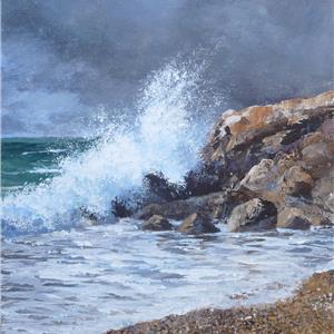 Buy Crashing Wave 10 x 12 inches Acrylic on linen board Online