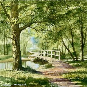 Buy Water under the Bridge 11.5 x 12.5 inches Watercolour on paper Online