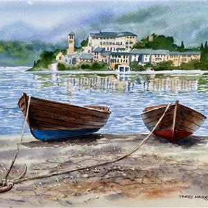 Buy View towards Lago 12.5 x 19 inches Watercolour on paper Online